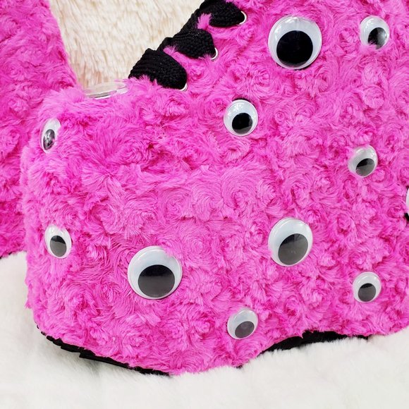 Hot Pink Furry Platform Monster Punk Ankle Boots - Picture 8 of 10